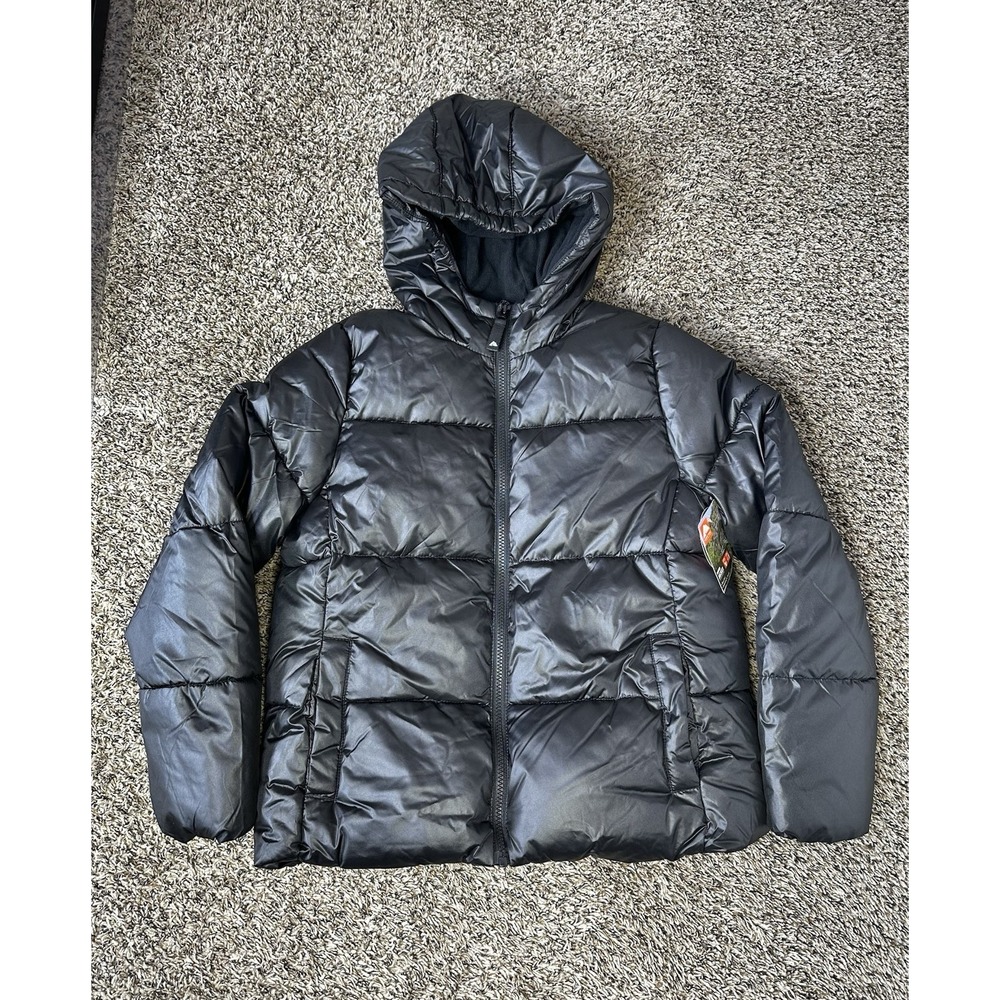 NWT Ozark Trail Youth Puffer Jacket Size XL 14-16 Black Lightweight Hooded Coat